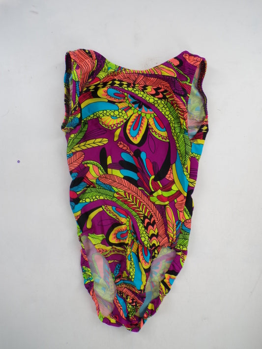 Pre-Owned Leotard Flip Flops   XS Adult Colorful Print  Gymnastics