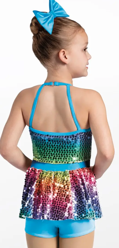 Pre-Owned Costume Weissman  13094 Small Child Rainbow Sparkle jazz Baton Sequins
