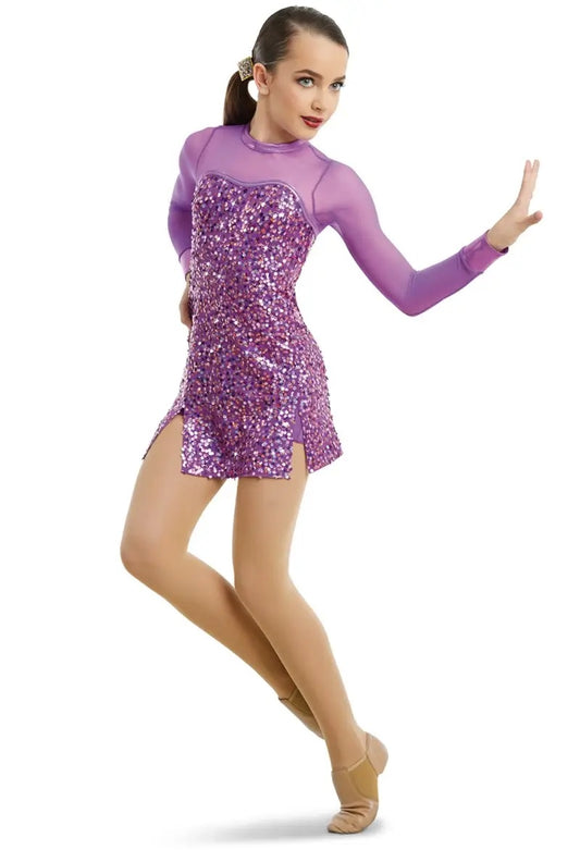 Pre-Owned Costume Weissman  11402 Int Child Purple  Dress Jazz Sequin