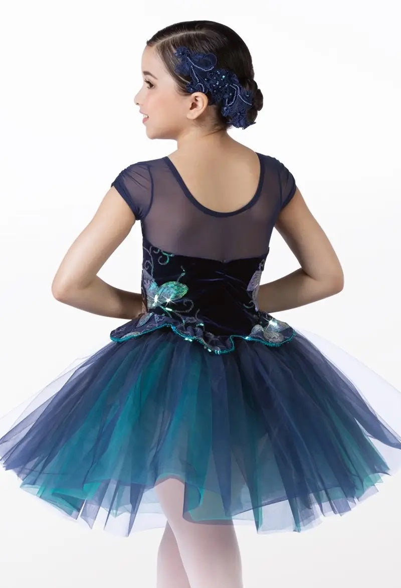Pre-Owned Costume Weissman  14649 6X-7 Child Blue Tutu Ballet  Sequin