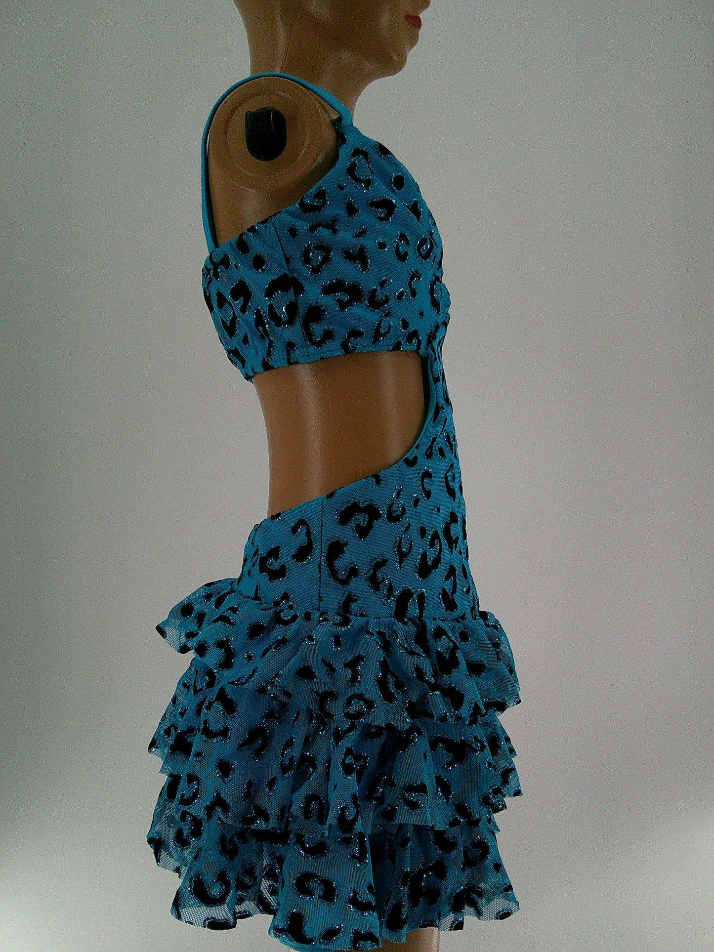 Pre-Owned Costume Kelle   Medium Child Turquoise Mock-ini Jazz Glittle