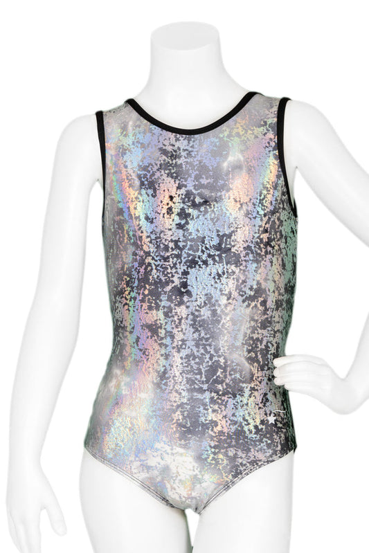 New Gymnastics Leotard Destira Metallic Muse Adult MA Includes Scrunchie