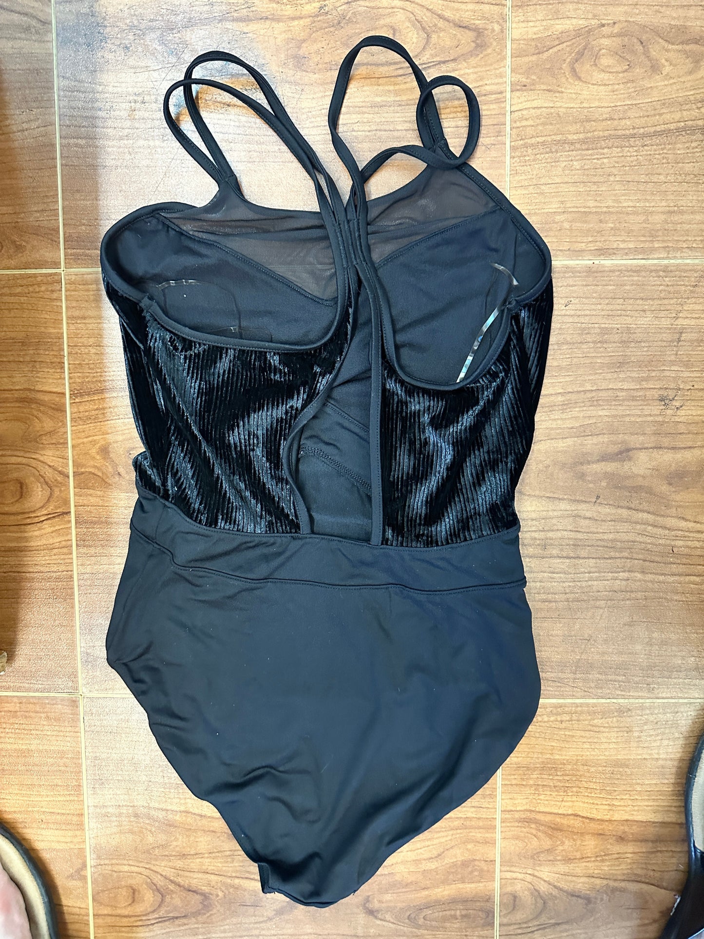Pre-Owned Leotard Bloch Medium Adult Black Velvet Lycra Jazz Ballet
