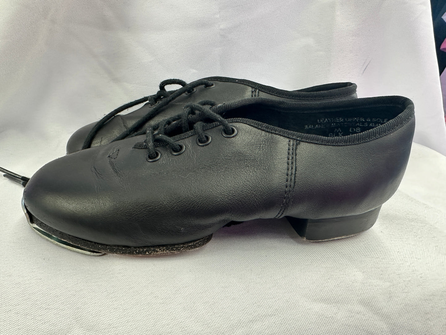 Pre-Owned Buck Clogging Shoes Steven Stompers Youth 1M Oxford Leather Split Sole