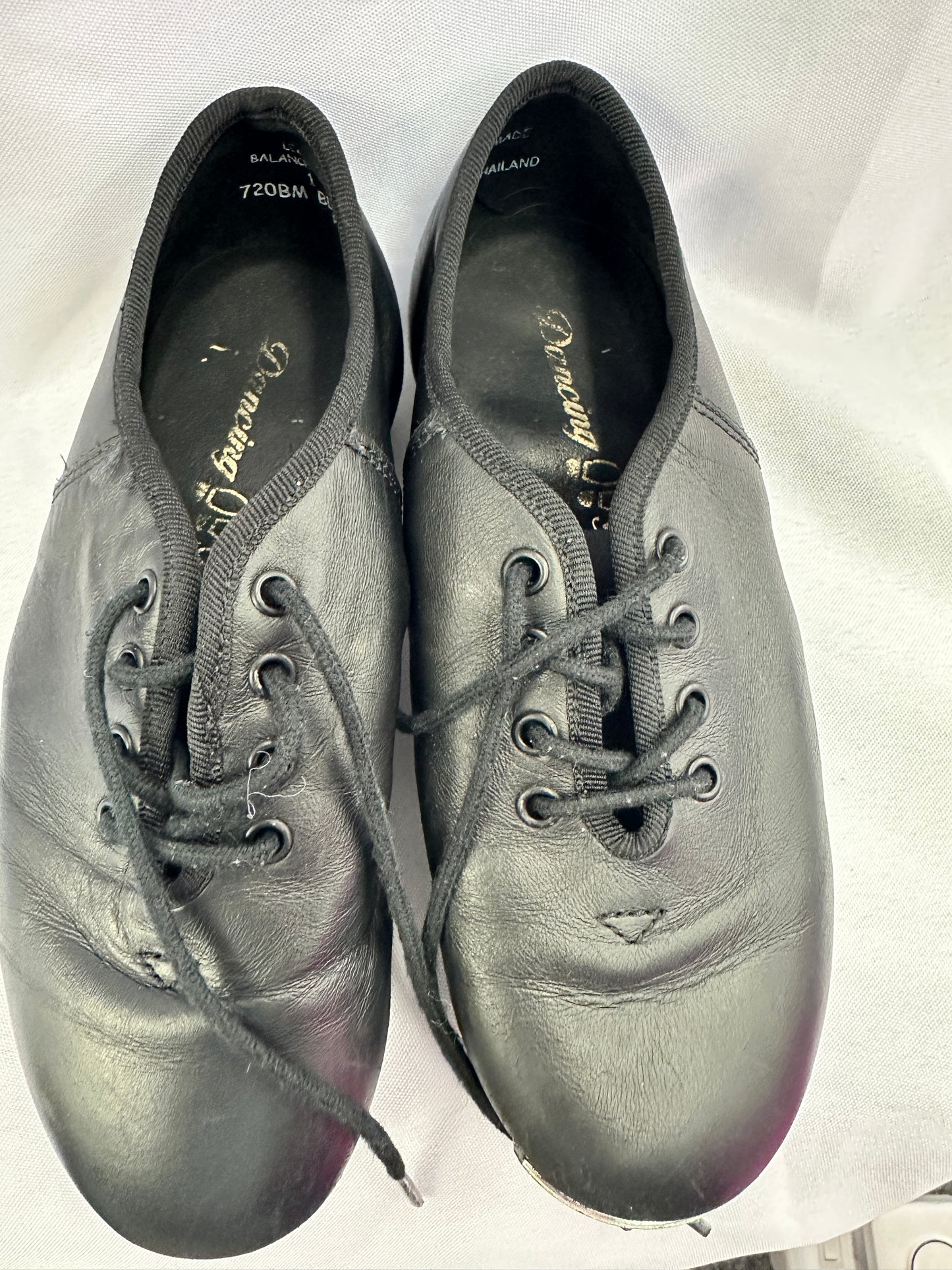 Pre-Owned Buck Clogging Shoes Steven Stompers Youth 1M Oxford Leather Split Sole