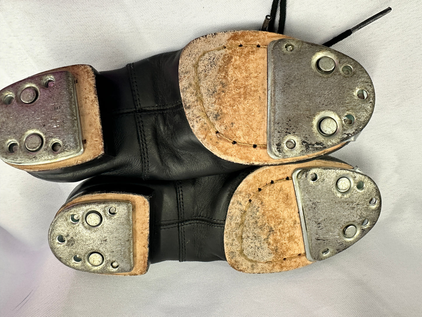 Pre-Owned Buck Clogging Shoes Steven Stompers Youth 1M Oxford Leather Split Sole