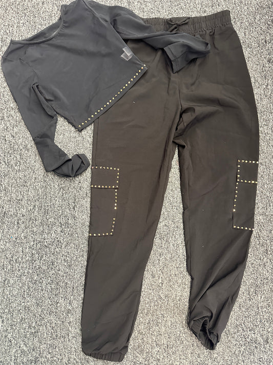 Pre-Owned Costume Cargo Jogger & Top Balera Large Child Hip Hop STONES ADDED