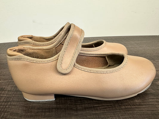 Pre-Owned Tap Shoes Danshuz 534 Toddler 12M Tan Mary Jane Easy Strap