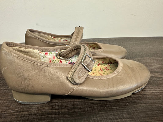 Pre-Owned Tap Shoes Capezio Toddler 12.5 Jane Leather Easy Strap Tan