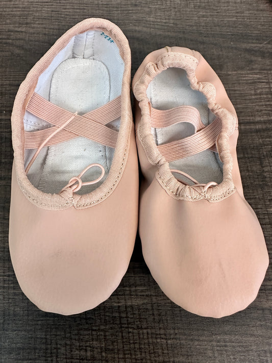Pre-Owned Ballet Shoes Stelle Toddler 8M Leather Double Strap Full Sole