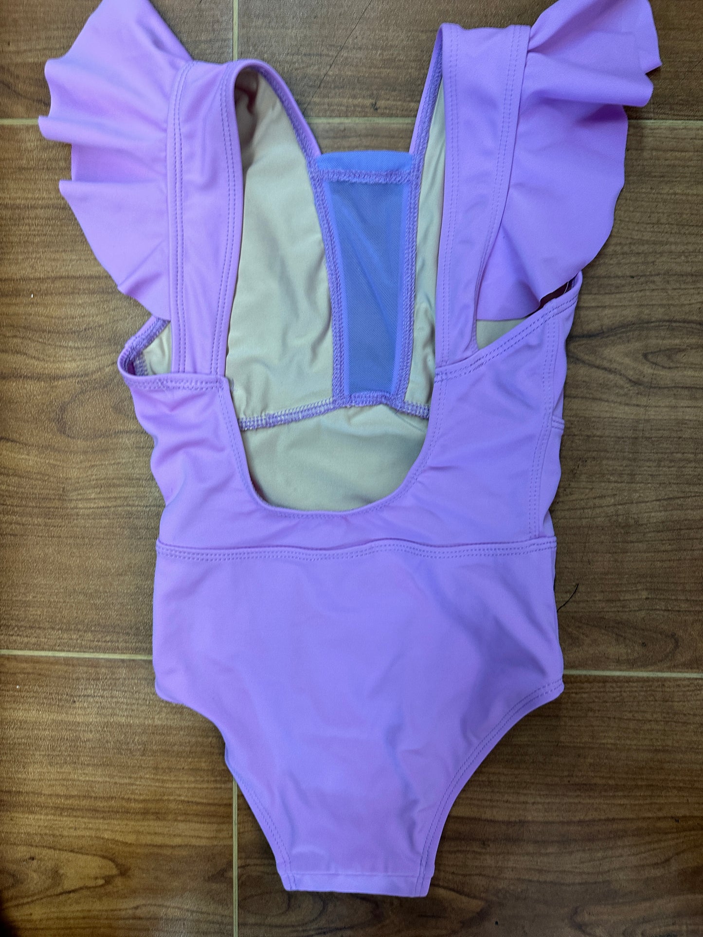 Pre-Owned Top Kandi Kouture Leotard Purple Lavender Flutter Sleeve Child medium 5-6