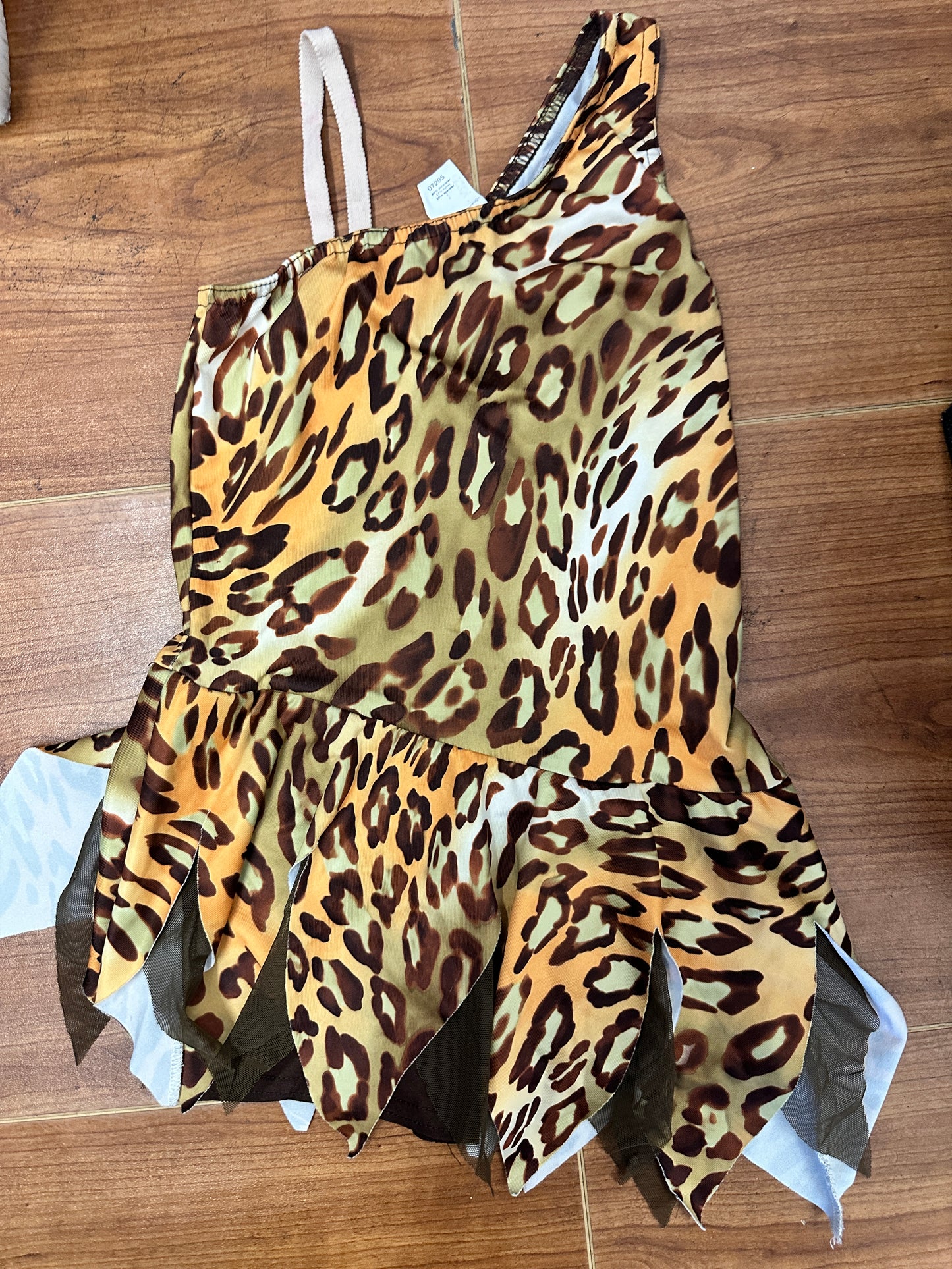 Pre-Owned Costume Medium Child Brown A Wish Come True V389 Jazz Tap Acro Character Animal Print One shoulder biketard