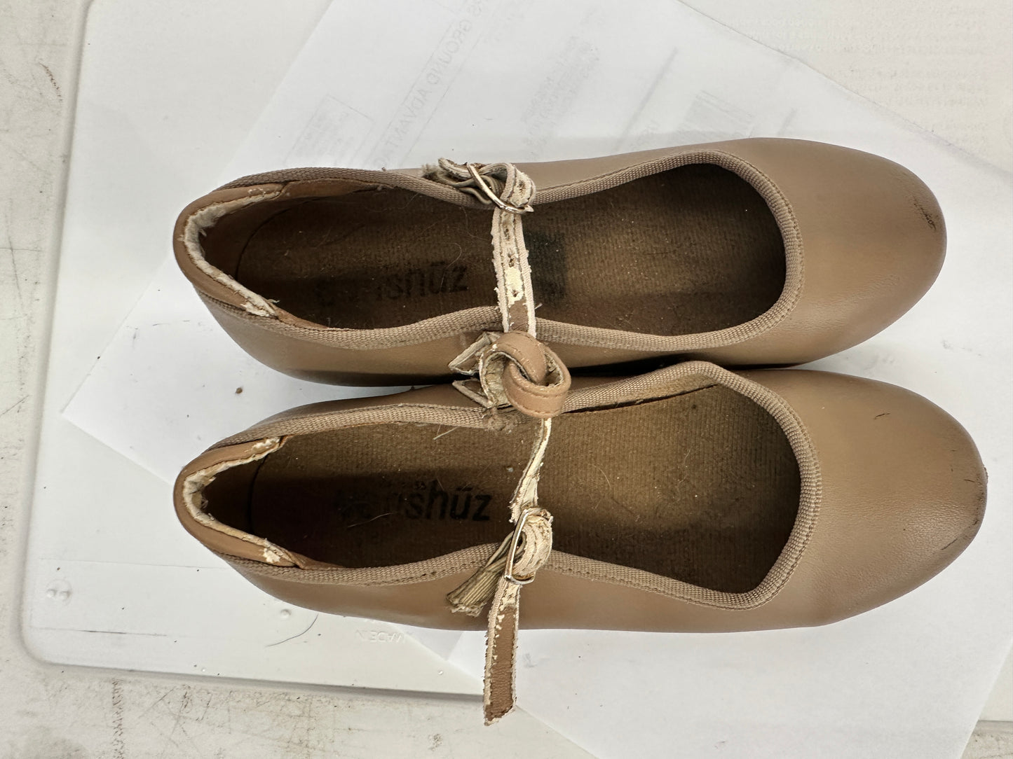 Pre-Owned Tap Shoes Danshuz 753 Little Kids 13M Tan Mary Jane Buckle