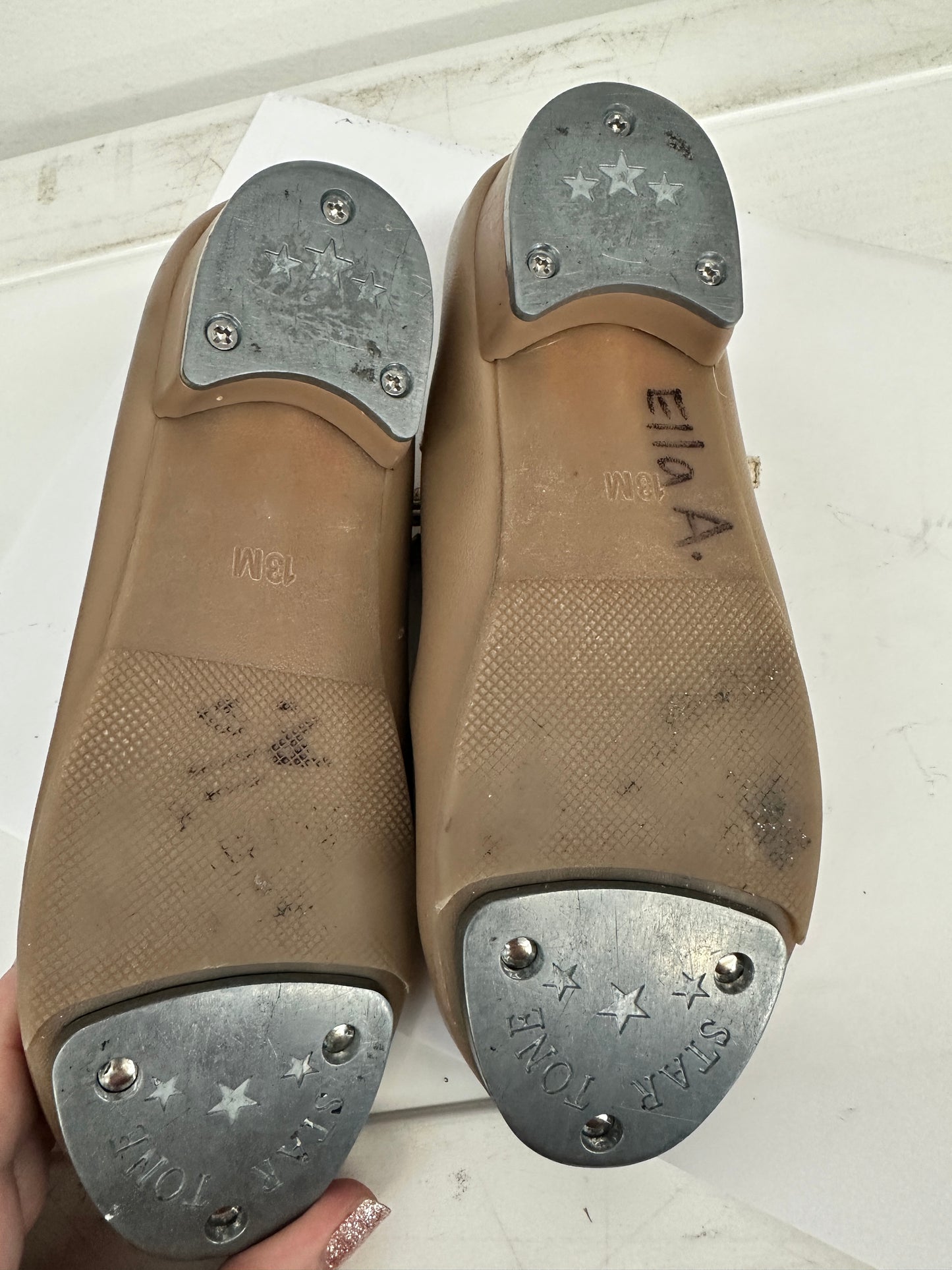 Pre-Owned Tap Shoes Danshuz 753 Little Kids 13M Tan Mary Jane Buckle