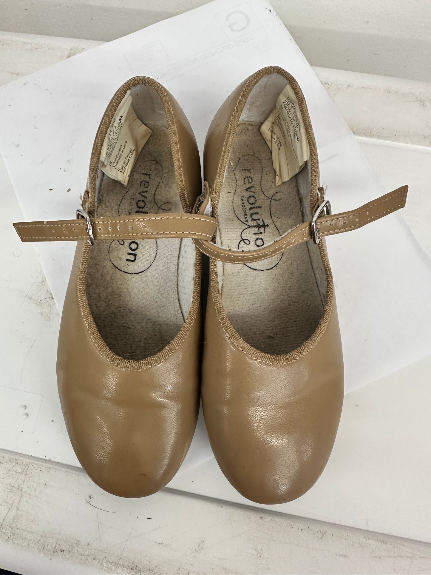 Pre-Owned Tap Shoes Revolution Style 826 3M Child Mary Jane Buckle Tan