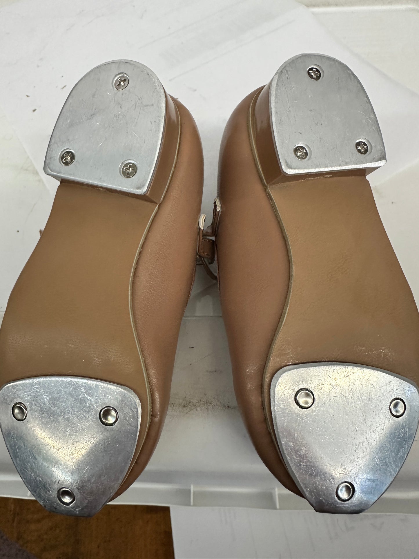 Pre-Owned Tap Shoes Revolution Style 808 10M Child Mary Jane Buckle Tan