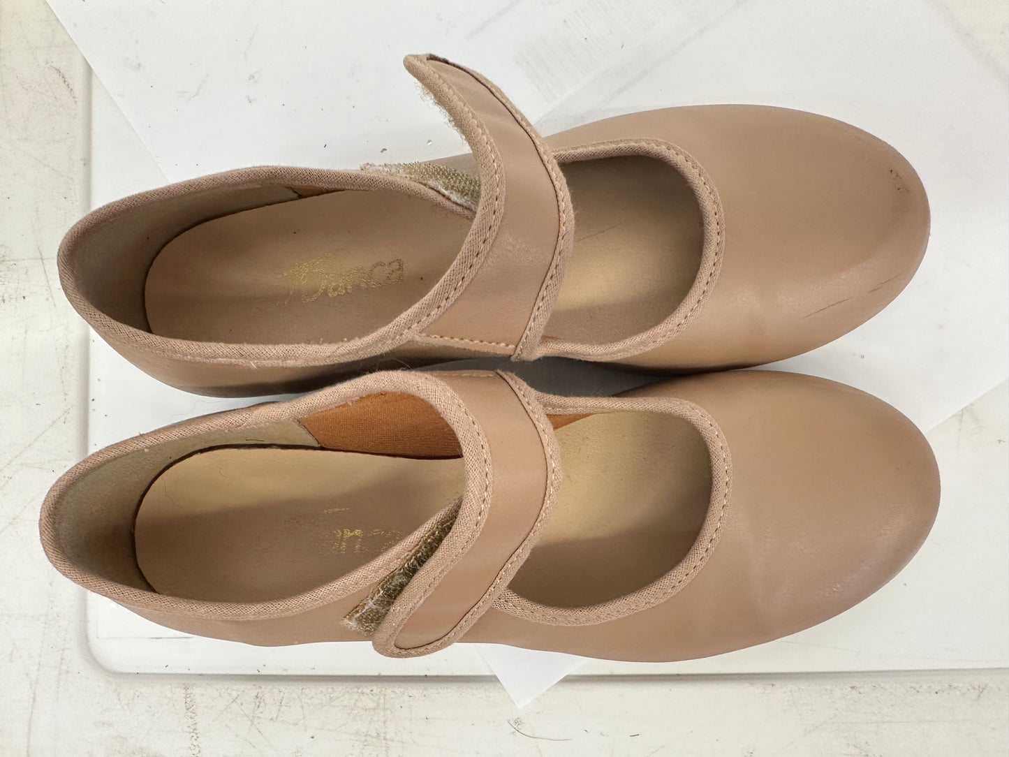 Pre-Owned Tan Tap Shoes SoDanca Child 13.5M Mary Jane Leather Loop Strap