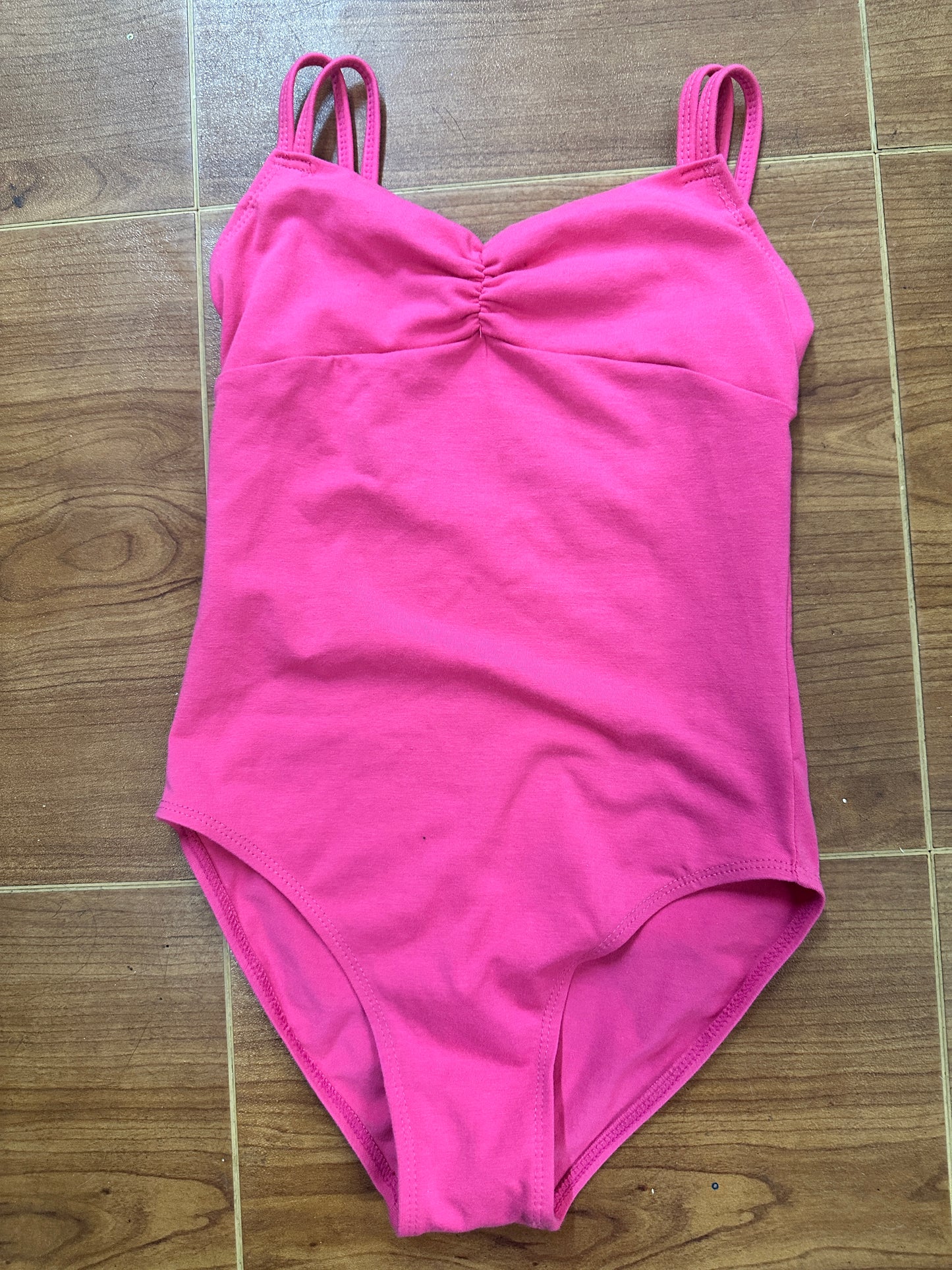 Pre-Owned Leotard Large Child 8-10 PINK Alice Roma Strappy Cotton Ballet Jazz