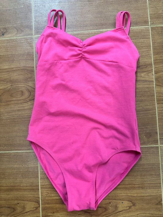 Pre-Owned Leotard Large Child 8-10 PINK Alice Roma Strappy Cotton Ballet Jazz