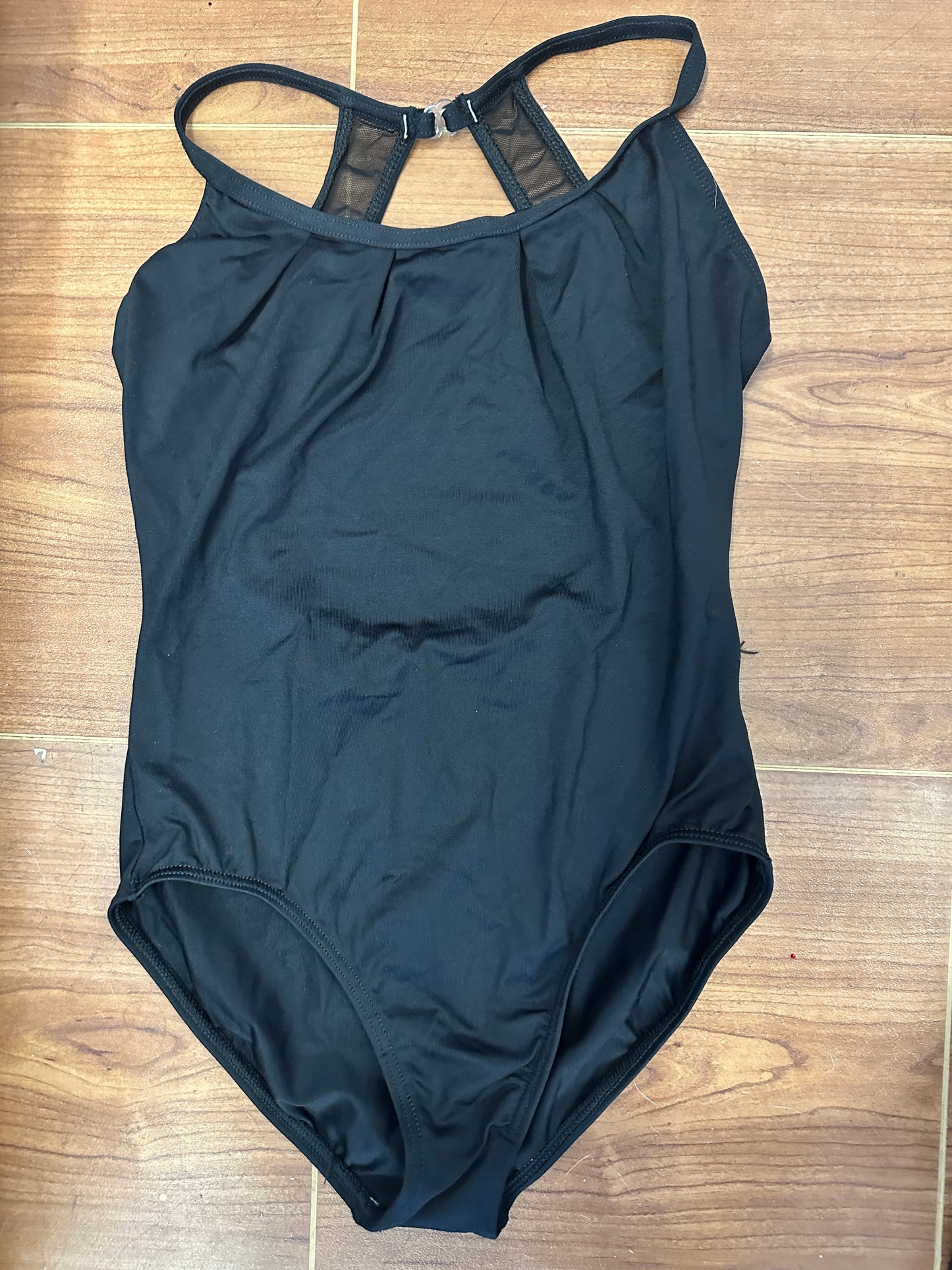 Pre-Owned Leotard MotionWear 2567 Large Adult Black Mesh Back Ballet