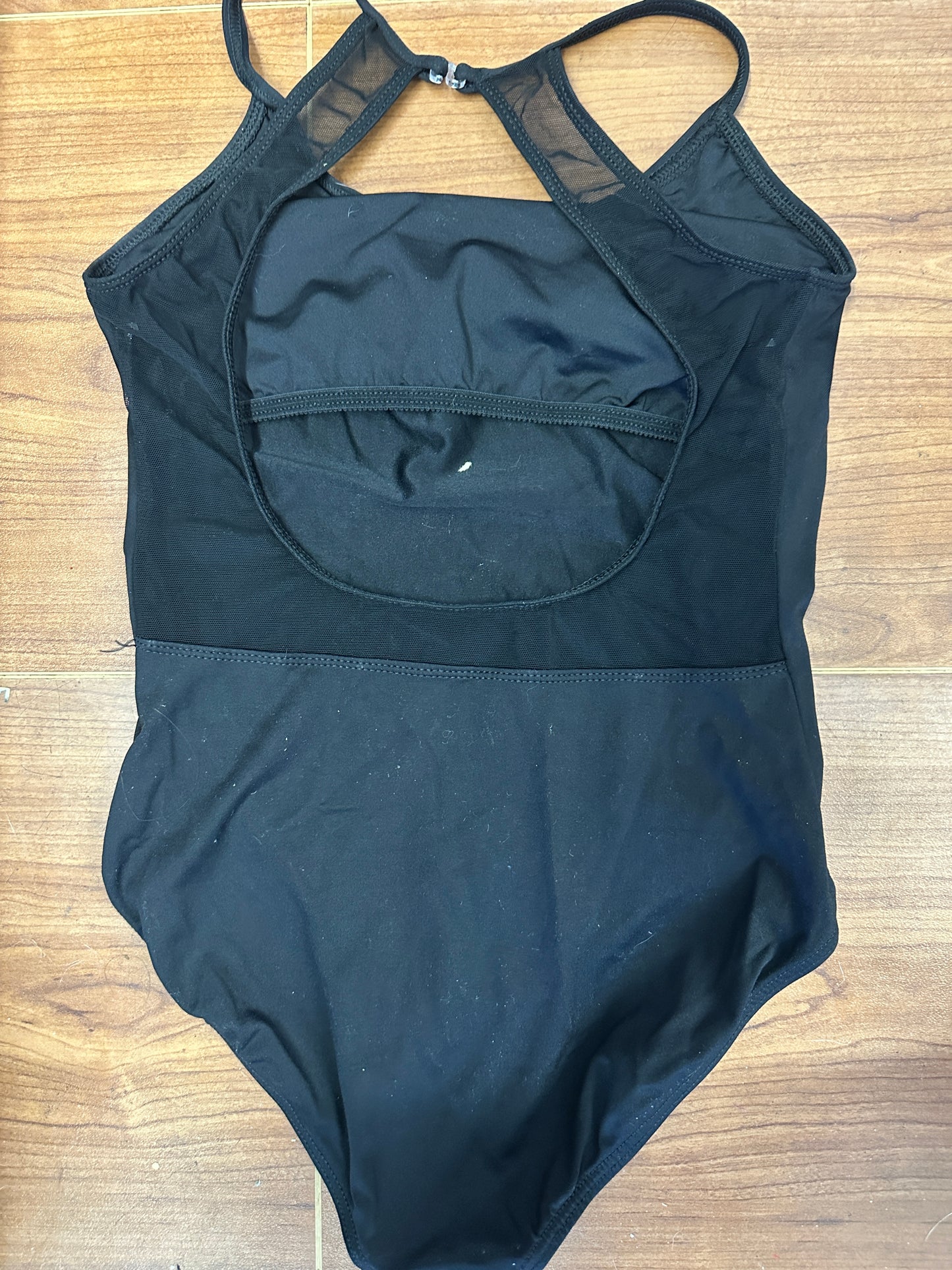 Pre-Owned Leotard MotionWear 2567 Large Adult Black Mesh Back Ballet