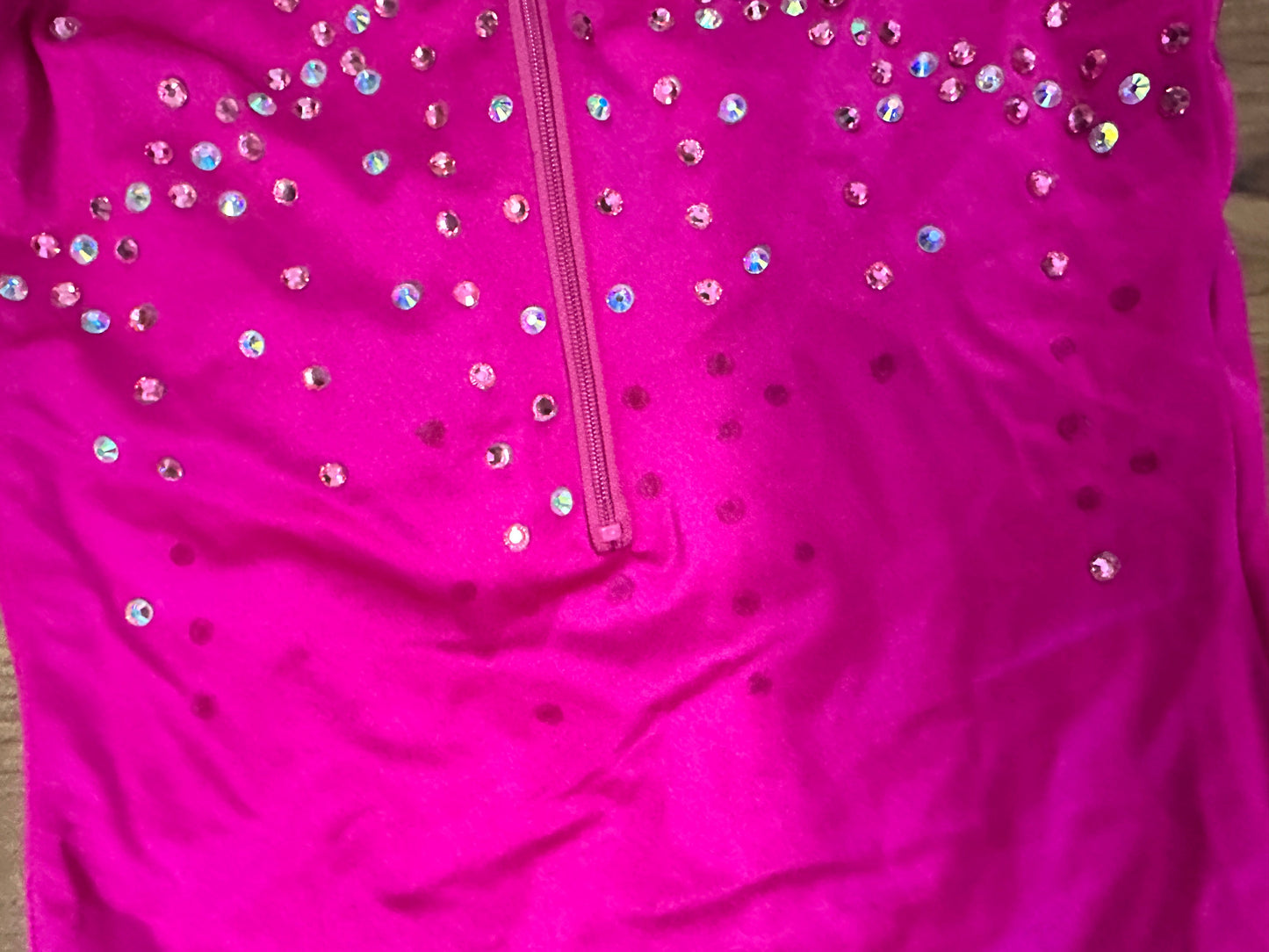 Pre-Owned Costume Leotard Medium Adult Pink Weissman 14847 TONS OF STONES