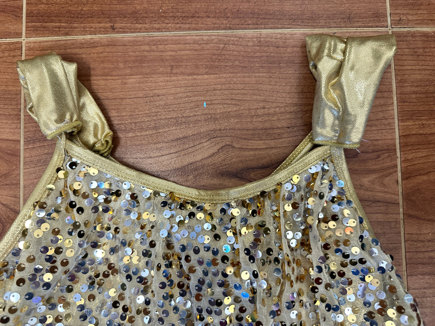 Pre-Owned Costume Weissman 6158 Large Child Gold Sequin Jazz Tap