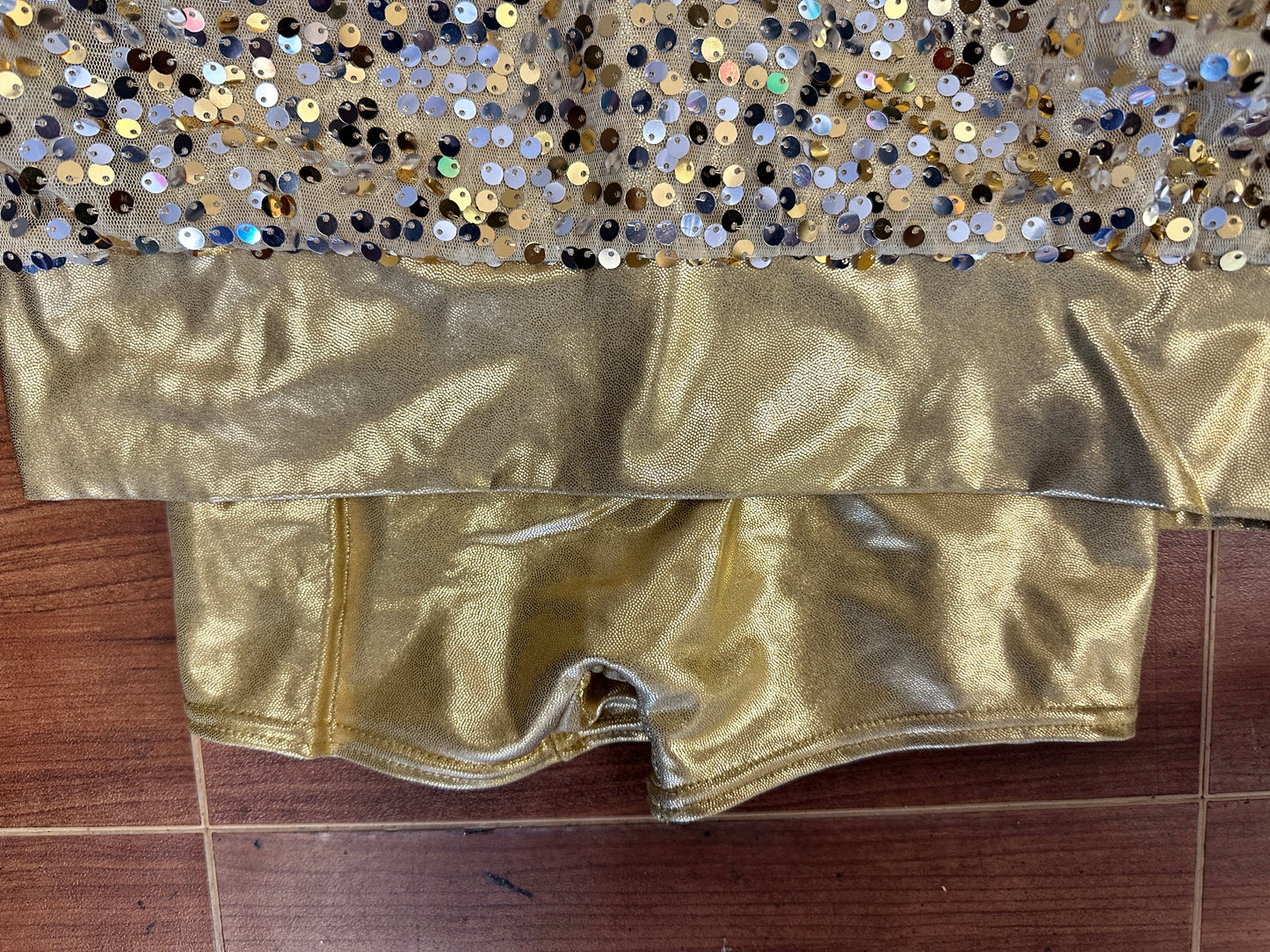 Pre-Owned Costume Weissman 6158 Large Child Gold Sequin Jazz Tap