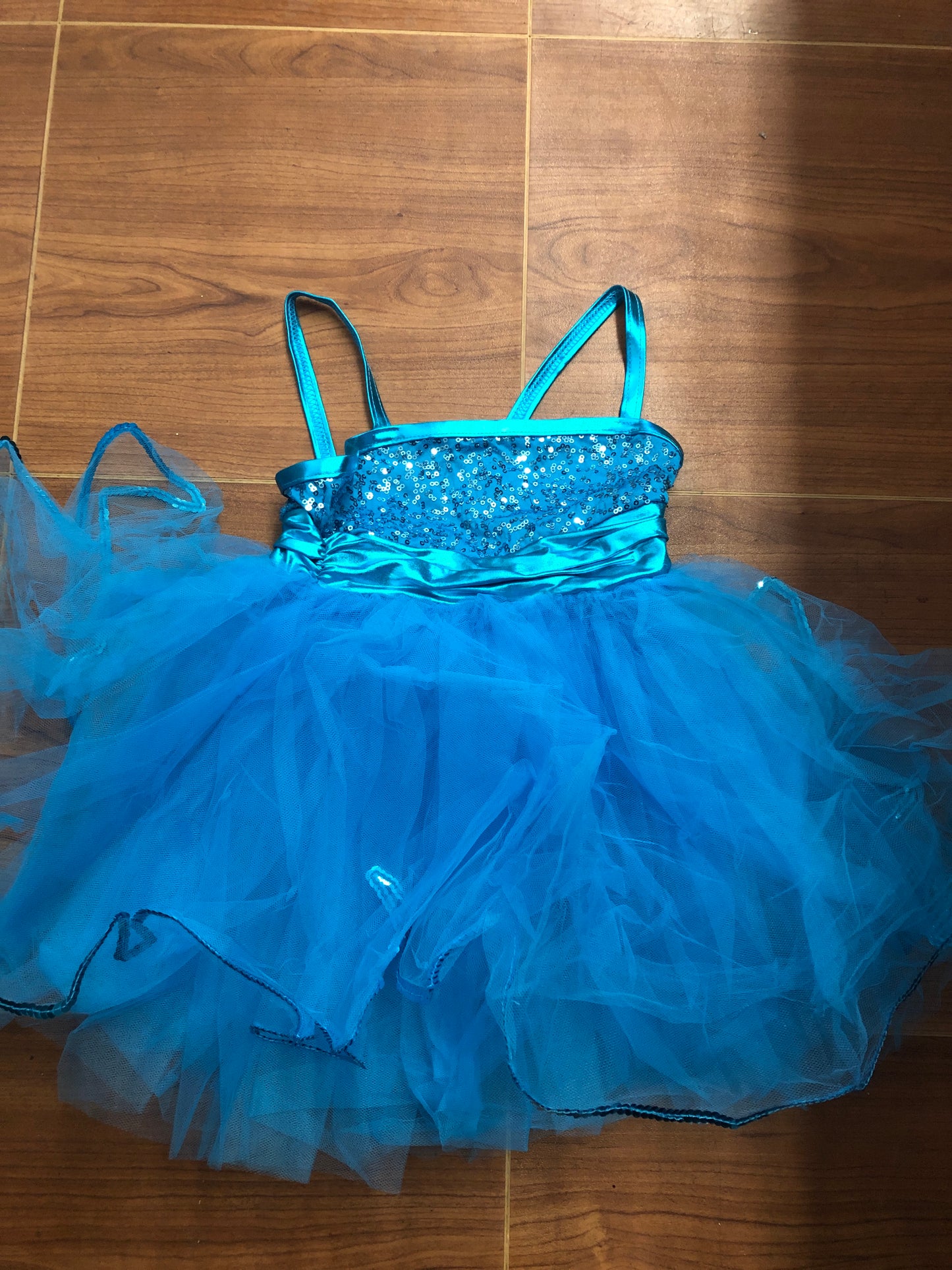 Pre-Owned Costume Small Child Blue Art Stone 5027 Tap Jazz Dress Up Sequin Tutu
