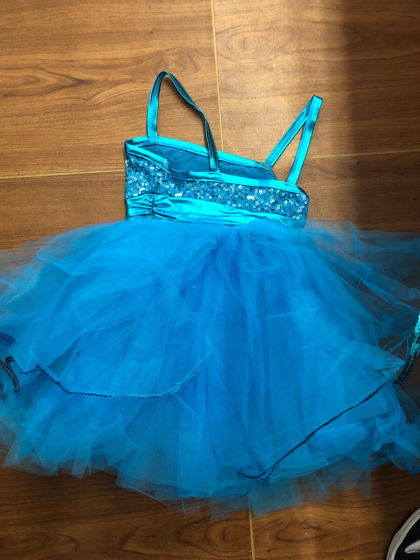Pre-Owned Costume Small Child Blue Art Stone 5027 Tap Jazz Dress Up Sequin Tutu