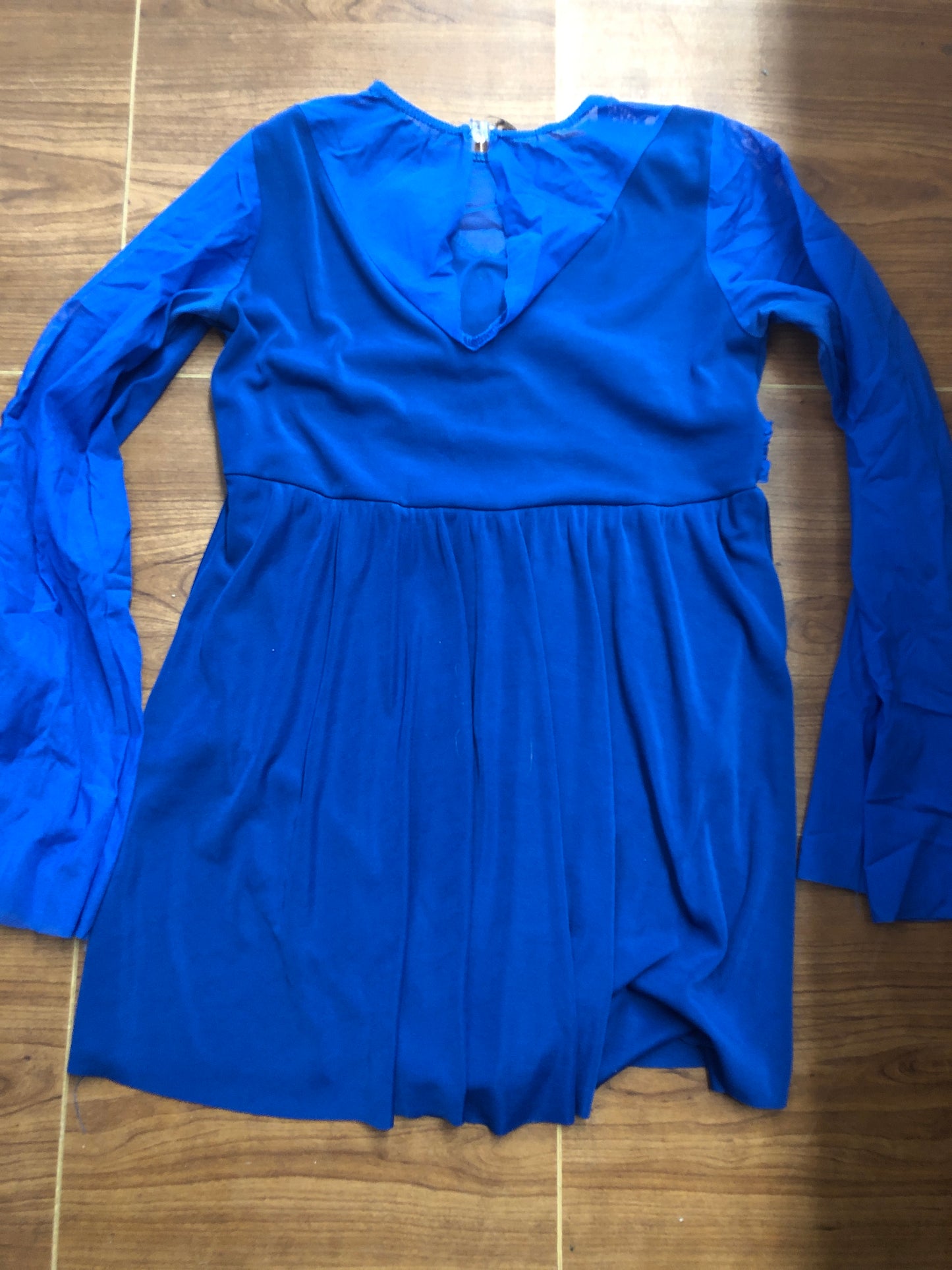 Pre-Owned Costume Large Adult Blue Costume Gallery Lyrical Jazz Flowy Dress Bell Sleeves