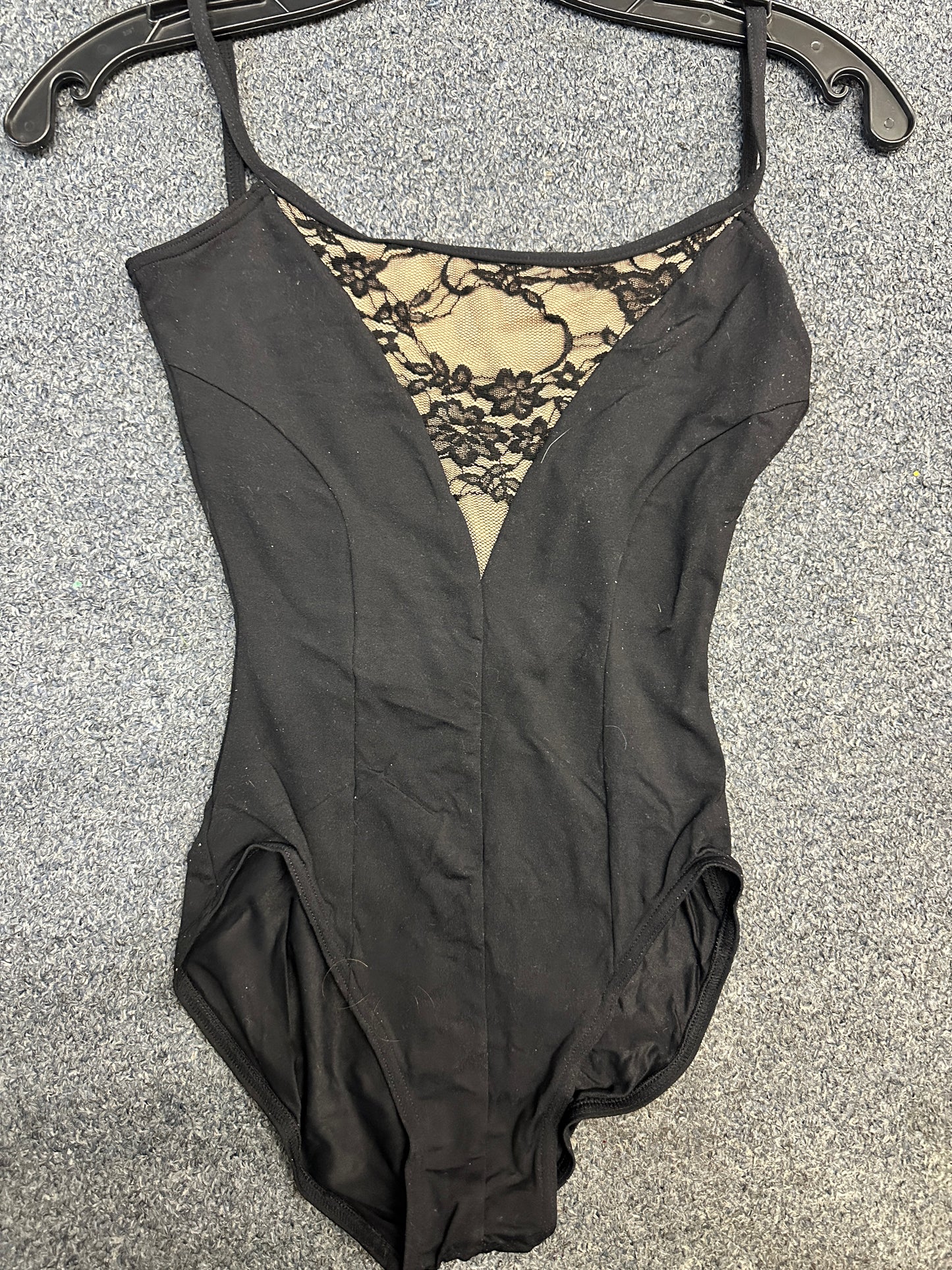 New Closeout Leotard Capezio 10317 Black Ballet Tap Jazz Cami with Lace Accents Back