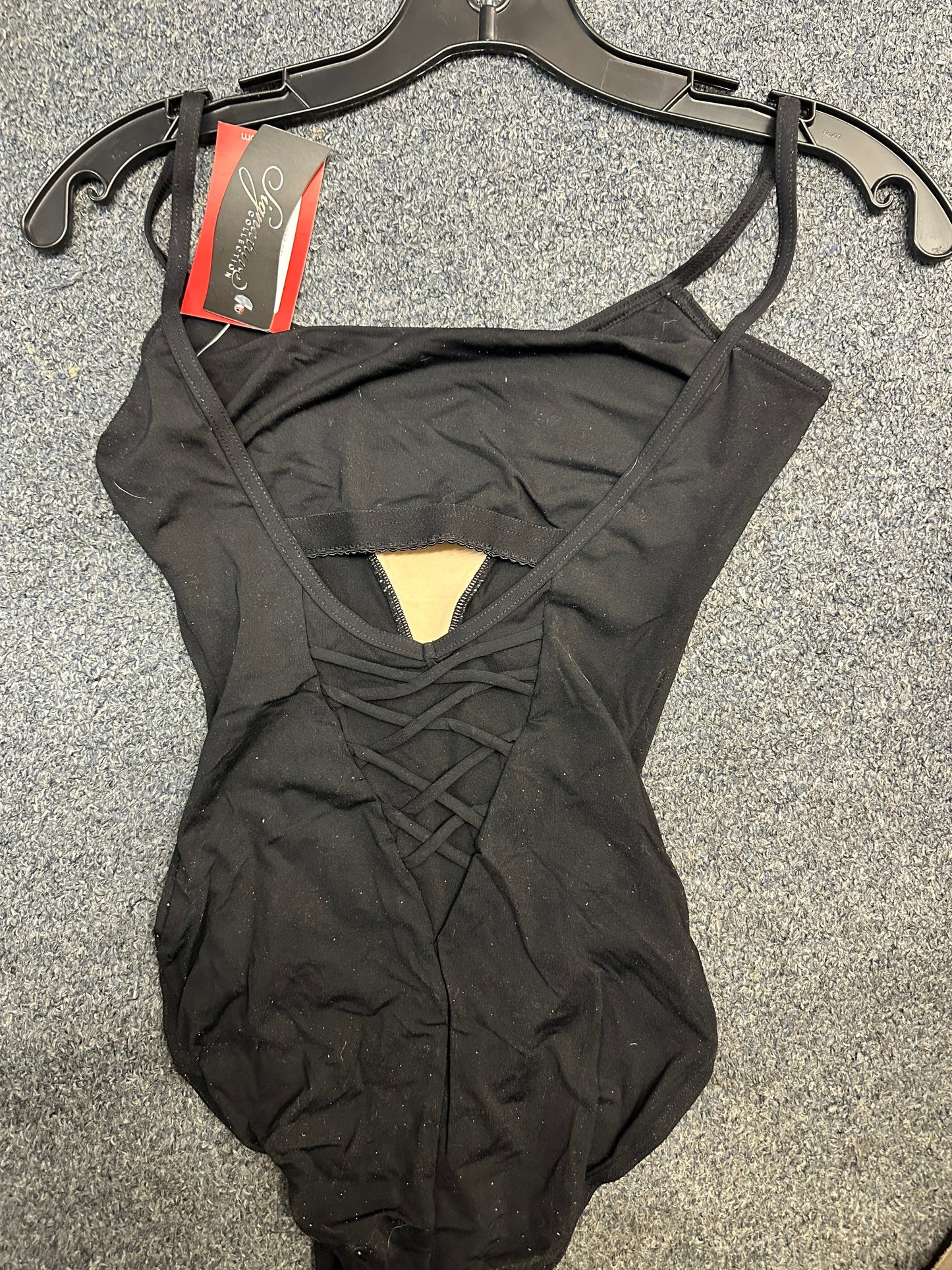 New Closeout Leotard Capezio 10317 Black Ballet Tap Jazz Cami with Lace Accents Back