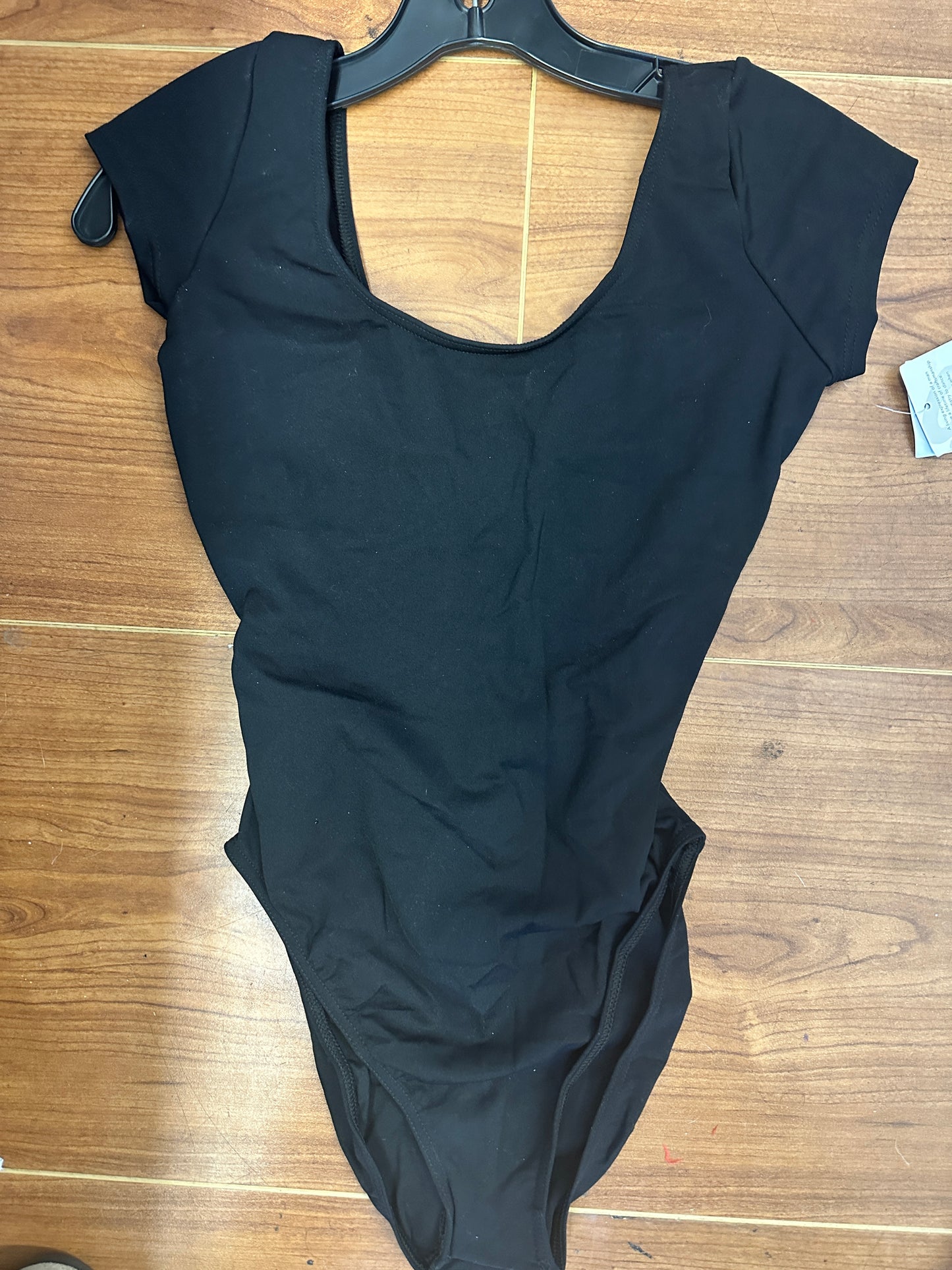 New Closeout Leotard Capezio 7431 Black Ballet Tap Jazz Cap Sleeve with Open Back