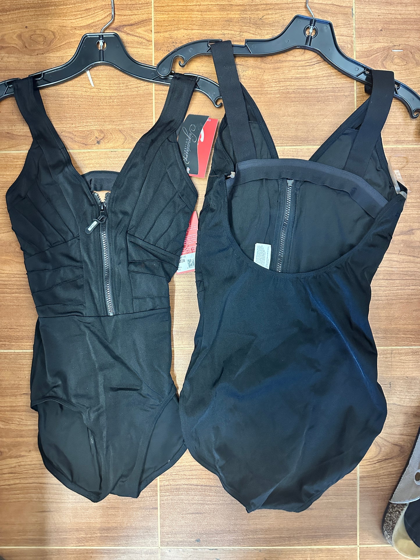 New Closeout Leotard Capezio 10302W Black Ballet Tap Jazz Zip Up Open Back