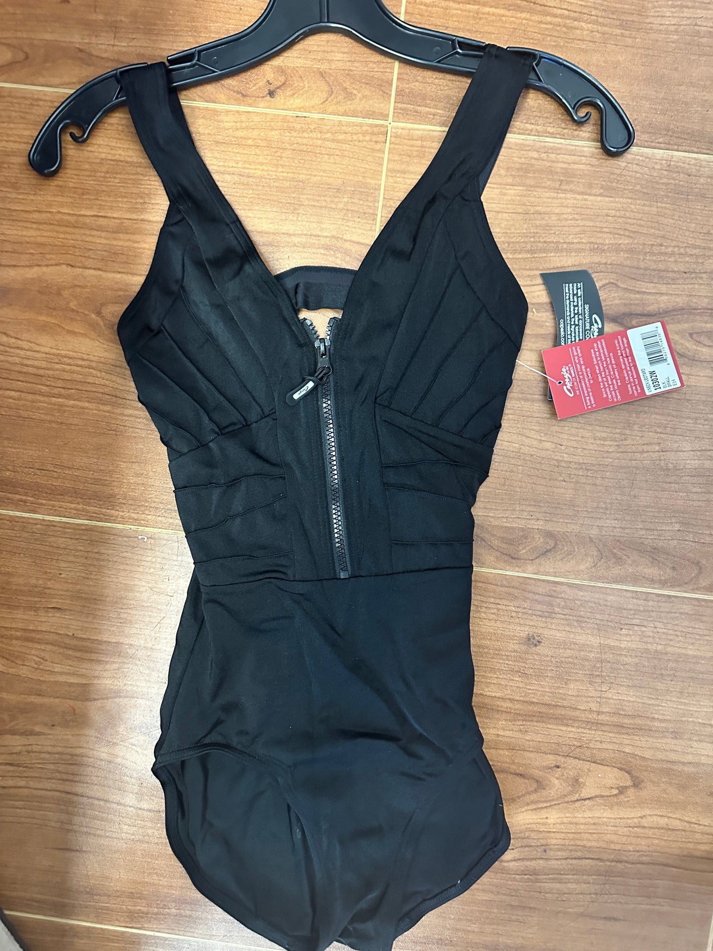 New Closeout Leotard Capezio 10302W Black Ballet Tap Jazz Zip Up Open Back