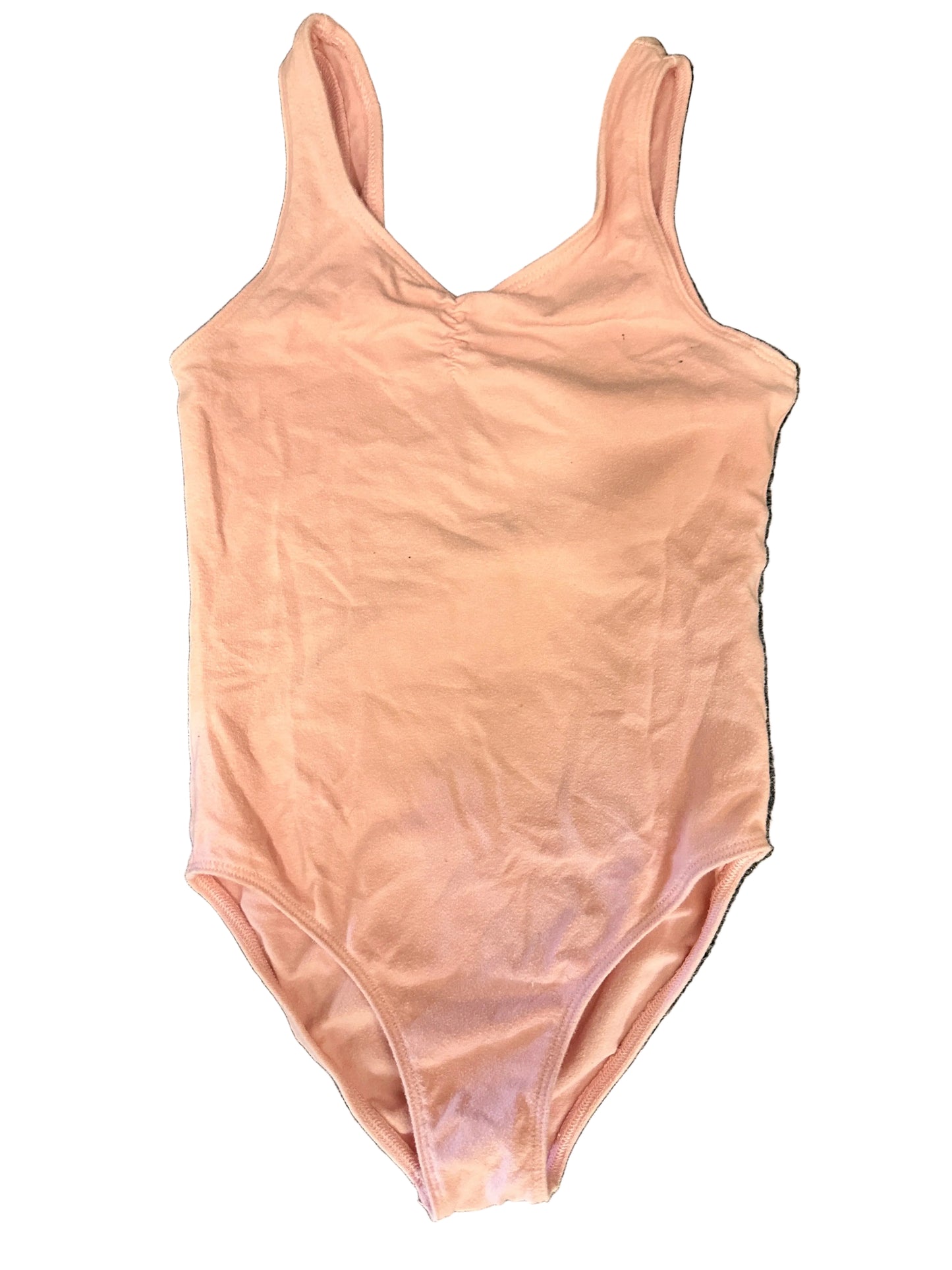 Pre-Owned Leotard Large Child Pink Cotton Tank with Pinch Front and Back