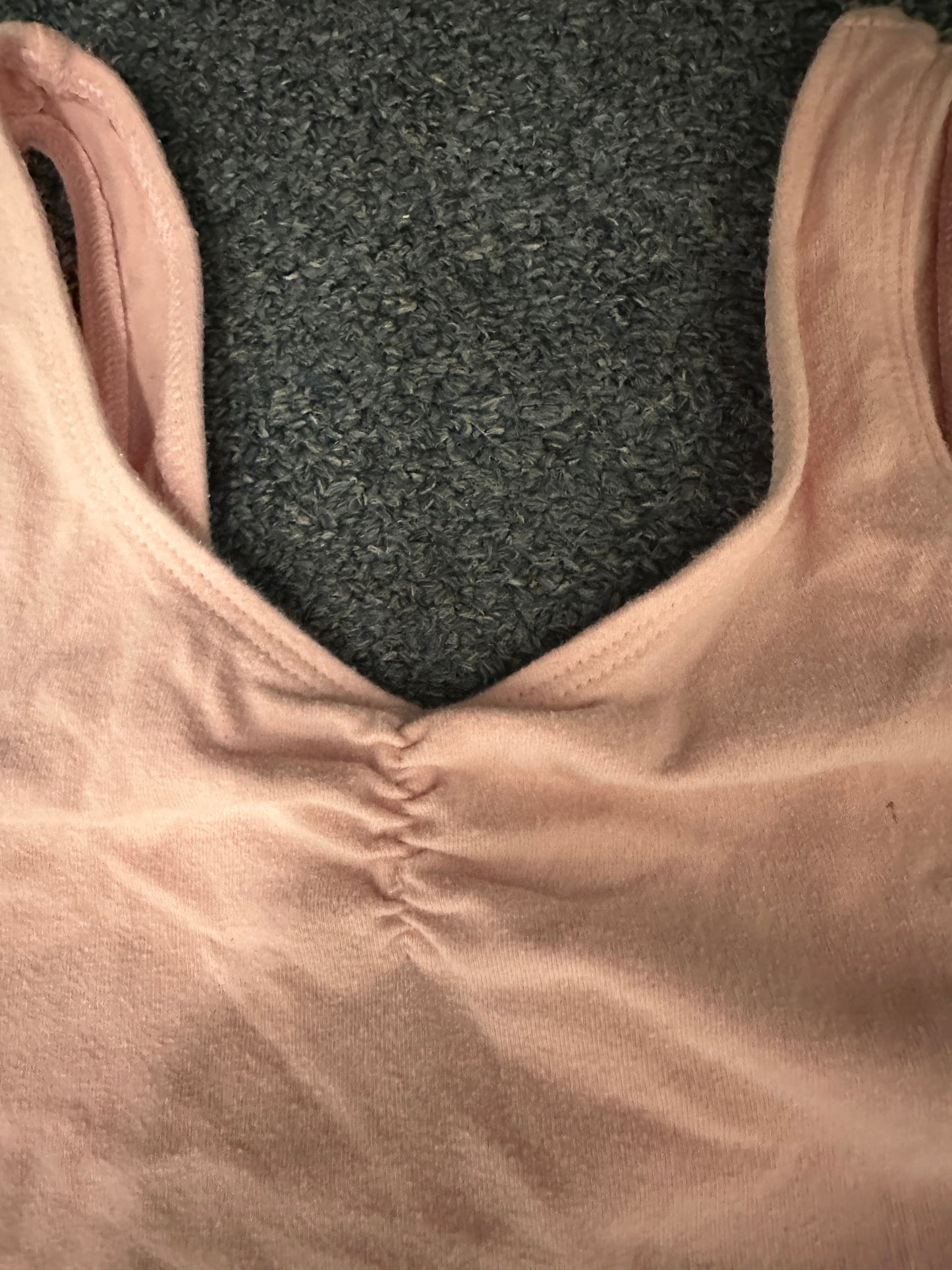 Pre-Owned Leotard Large Child Pink Cotton Tank with Pinch Front and Back