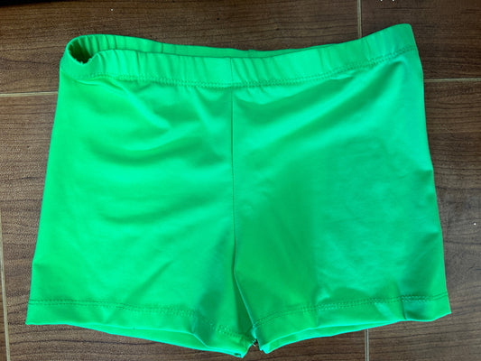 Pre-Owned Shorts Large Child Lime Green Jazz Tap Gymnastics