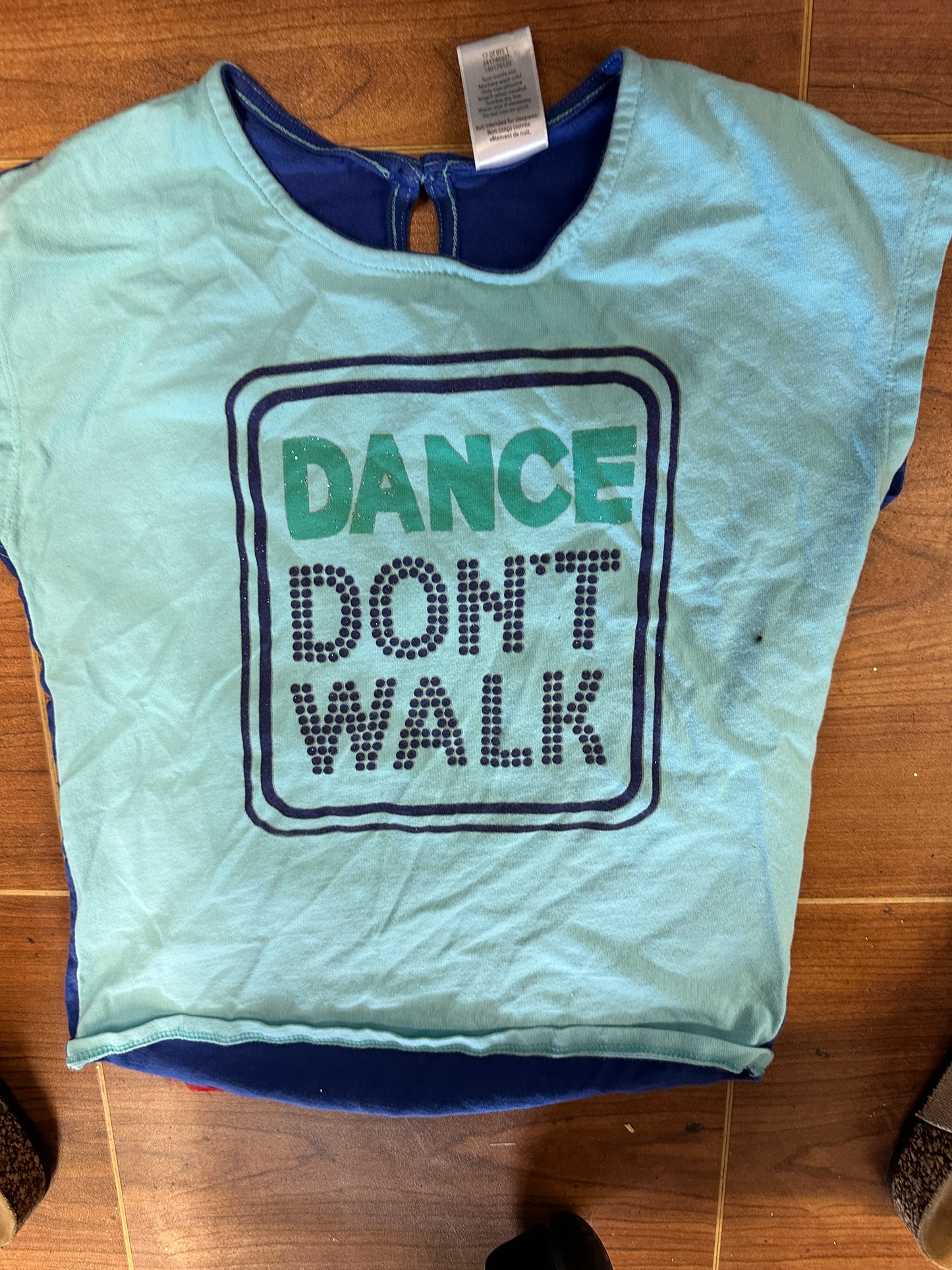 Pre-Owned Tshirt Gymboree Dance Don't Walk Medium Child 7 Blue