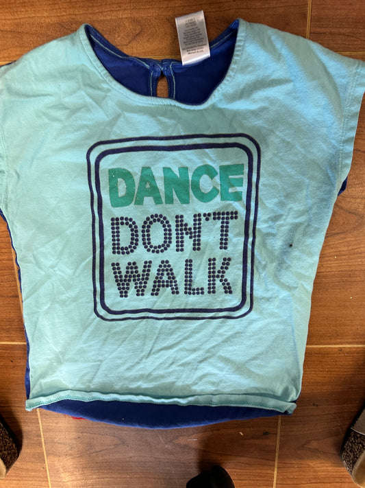 Pre-Owned Tshirt Gymboree Dance Don't Walk Medium Child 7 Blue