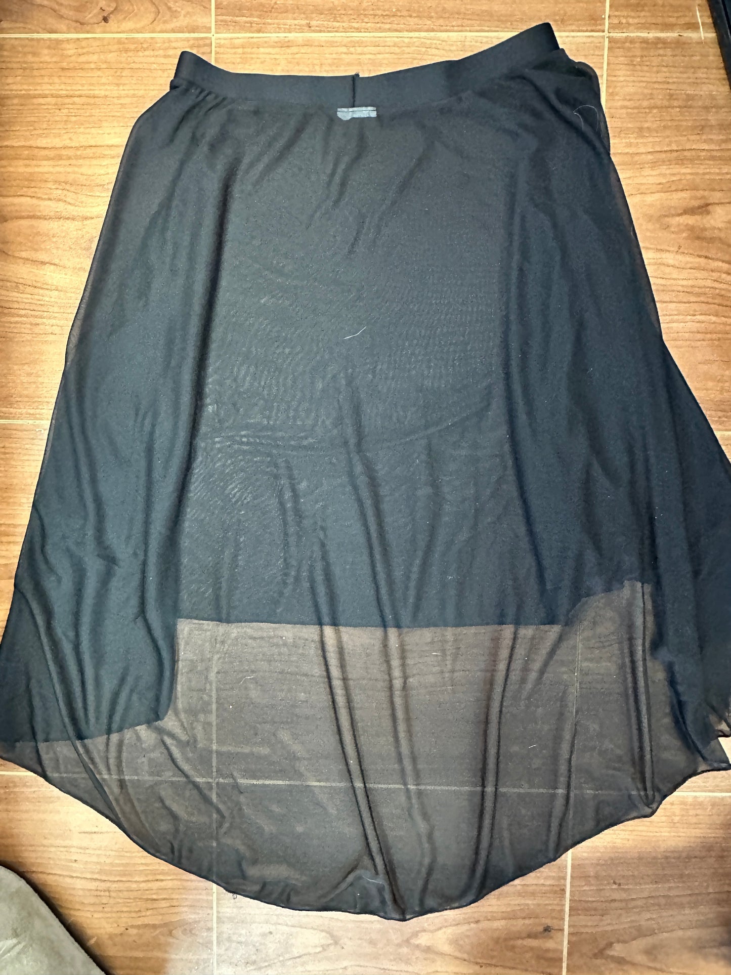 Pre-Owned Costume Skirt Small Adult Black Sheer High Low Modern Contemporary