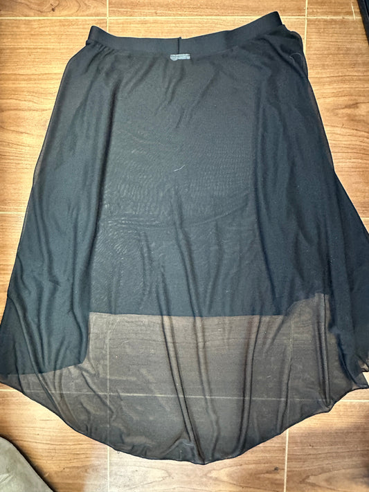 Pre-Owned Costume Skirt Small Adult Black Sheer High Low Modern Contemporary