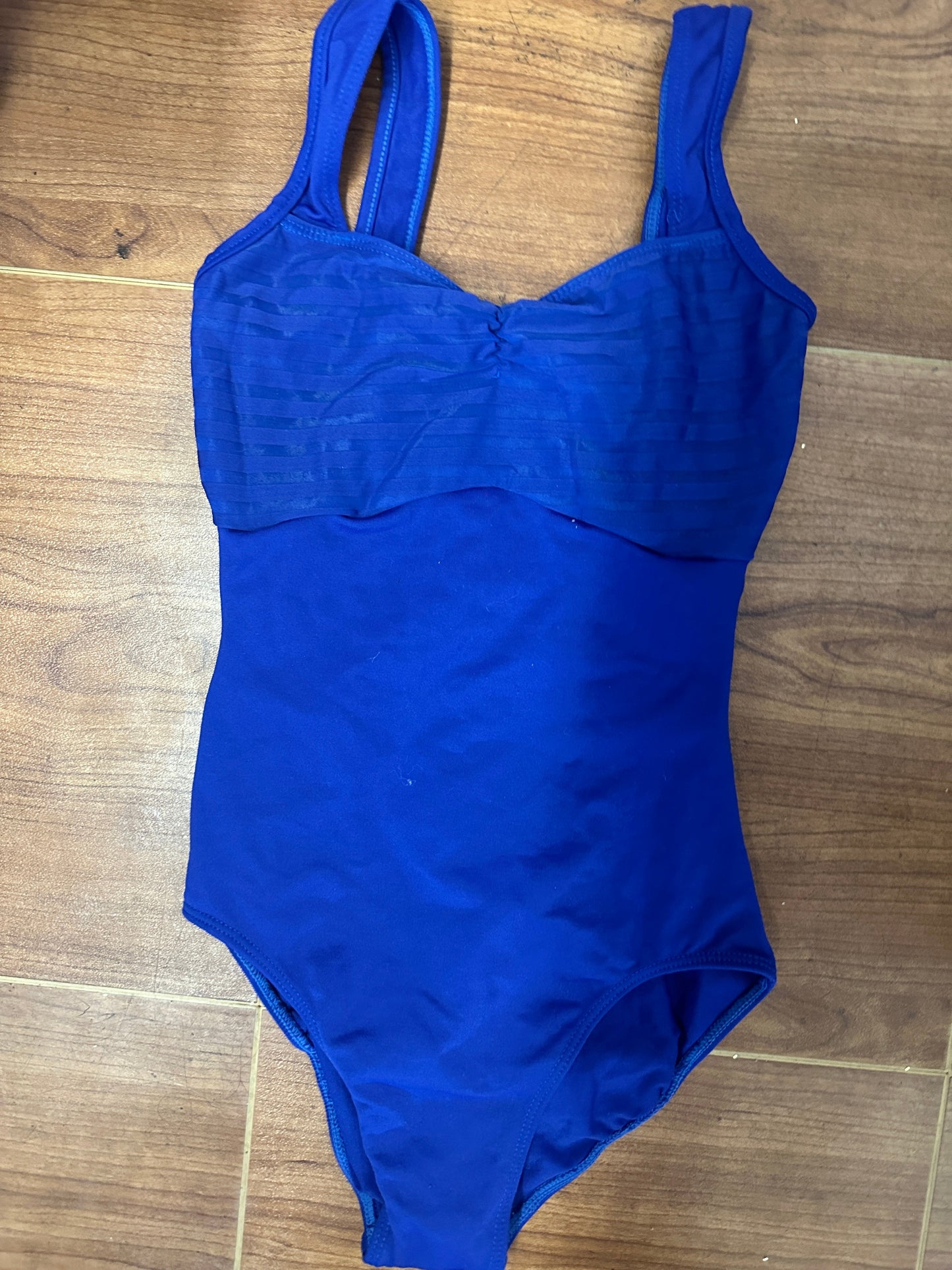 Pre-Owned Leotard Tank with Mesh Inlays Royal Blue Large Child Ballet Tap