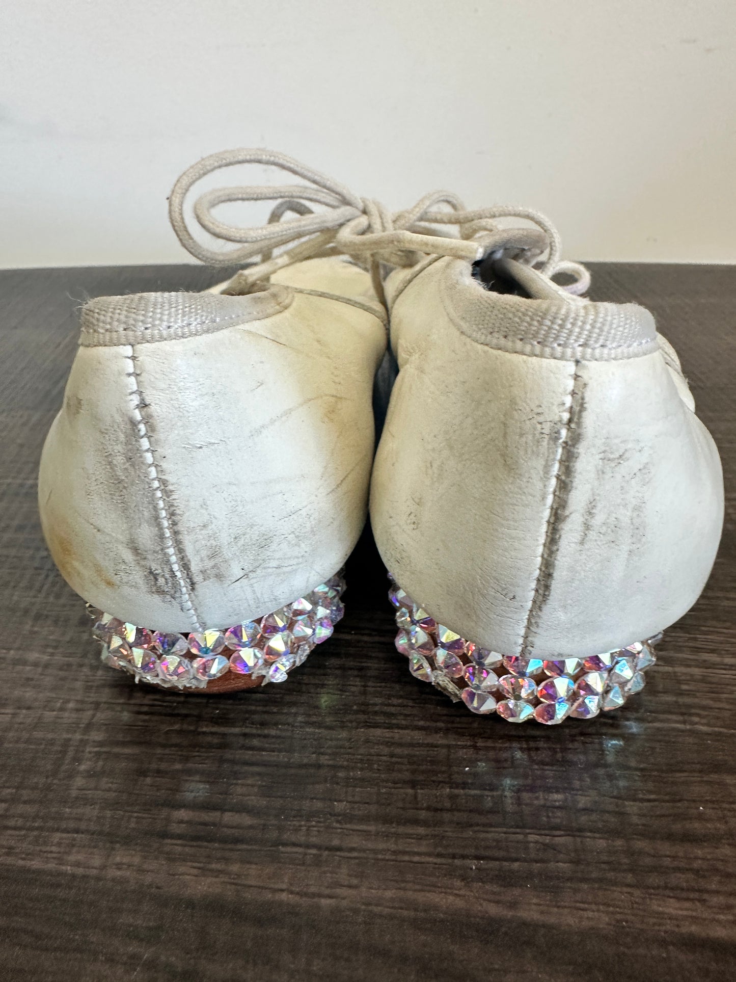 Pre-Owned Buck Clogging Shoes Steven Stompers 5.5M White Oxford Split Sole Buck Taps