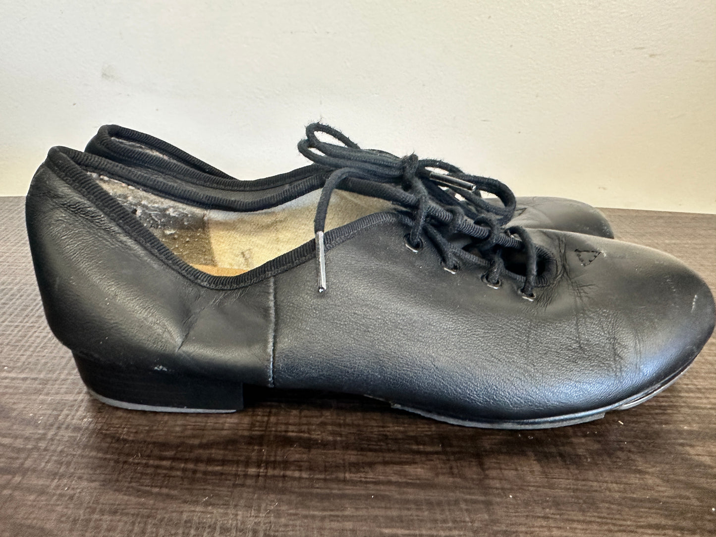 Pre-Owned Tap Shoes Capezio Adult 8M Oxford Leather Lace Up Full Sole