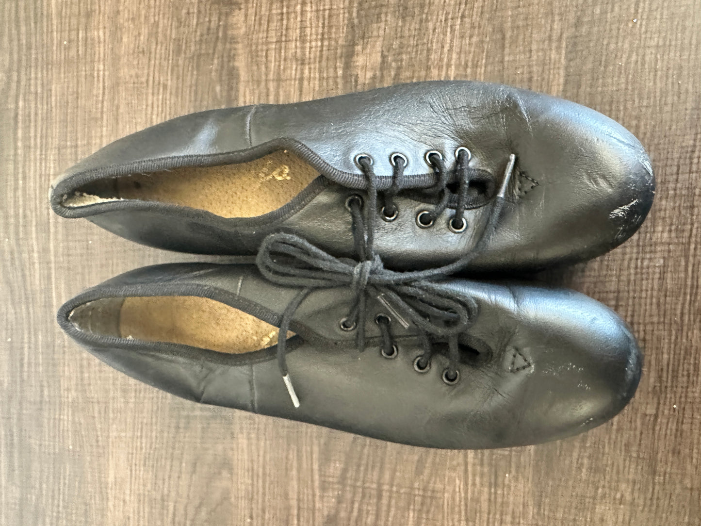 Pre-Owned Tap Shoes Capezio Adult 8M Oxford Leather Lace Up Full Sole