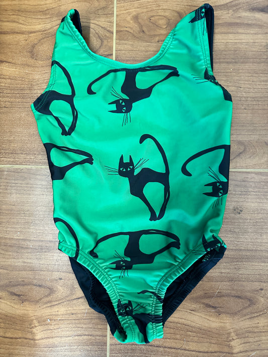 Pre-Owned Gymnastics Leotard XS Child Black Cat Halloween Garland Activewear Acro Tumbling