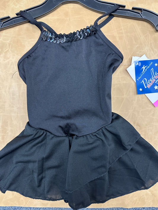 New Closeout Leotard Dress Motionwear Small Child Black Sequin Trim Ballet Tap