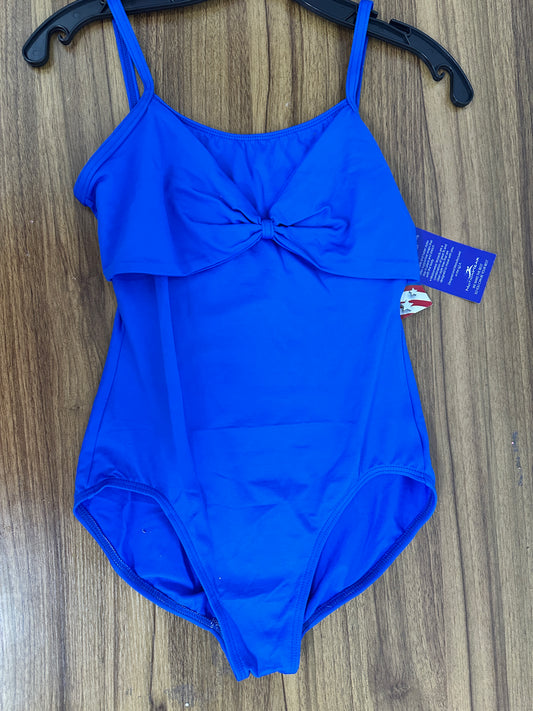 New Closeout Leotard Motionwear 5711 Large Adult Royal Blue Bow and Rhinestones Ballet Modern Jazz